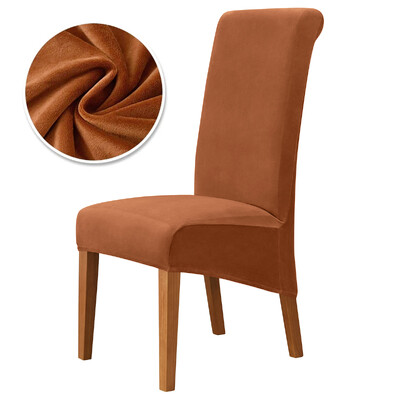 Husă pentru scaun din catifea, supradimensionată, cu spate lung, din spandex, pentru scaun de luat masa, husă mare elastică, elastică, pentru banchet de bucătărie de acasă
