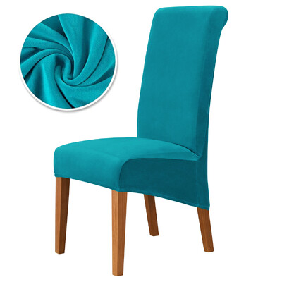Husă pentru scaun din catifea, supradimensionată, cu spate lung, din spandex, pentru scaun de luat masa, husă mare elastică, elastică, pentru banchet de bucătărie de acasă