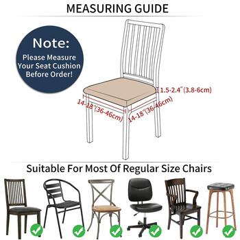 Olanly Καλύμματα καρέκλας τραπεζαρίας Seat Stretch Ζακάρ Καρέκλα Τραπεζαρίας Slip Covers Seat Protector πόρπη για μαξιλάρι καρέκλας τραπεζαρίας