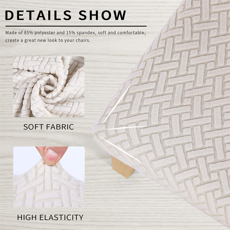 Olanly étkezőszék huzatok Ülés tartós, sztreccs jacquard étkezőszék huzatok Ülésvédő csat étkezőszék párnához