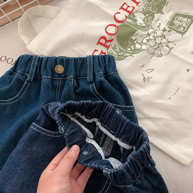 Blugi pentru copii 2024, toamna coreeană, pantaloni pentru băieți, la modă, în dungi, pantaloni casual din denim, 1-6 ani, haine pentru copii, blugi pentru băieți