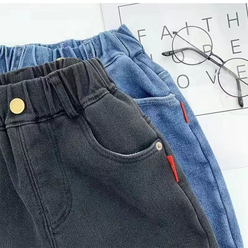 Blugi băieți 2023 din catifea iarna calduroasă 2-7T blugi pentru fete pantaloni băieți toamna îmbrăcăminte exterioară haine adolescenți pantaloni pantaloni copii