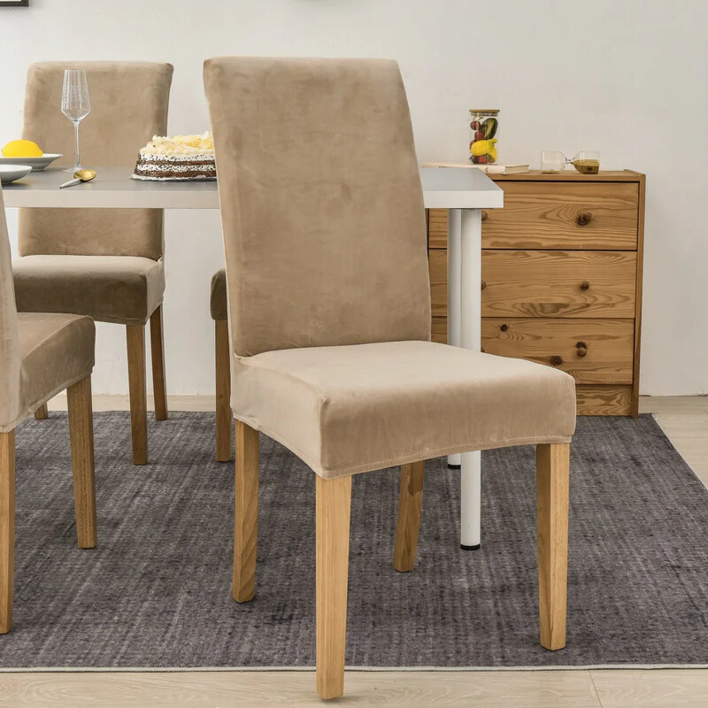 Husă de scaun de lux din catifea pentru sufragerie, nuntă, hotel, banchet, husă de scaun reglabilă, husă elastică pentru scaun pentru acasă, 2024