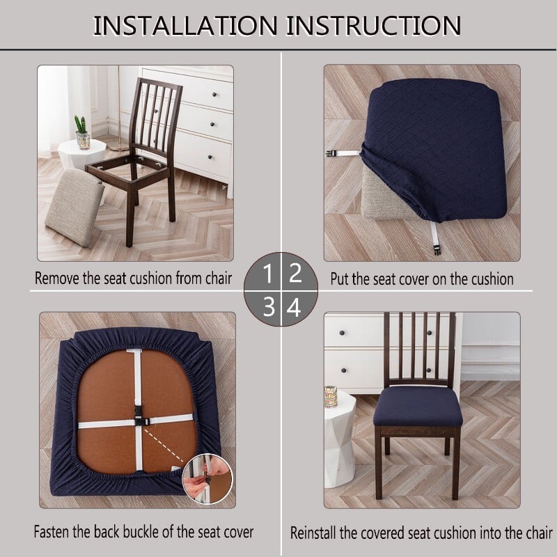 Jacquard Stretch székhuzat Állítható étkező üléshuzat tok otthoni szállodához