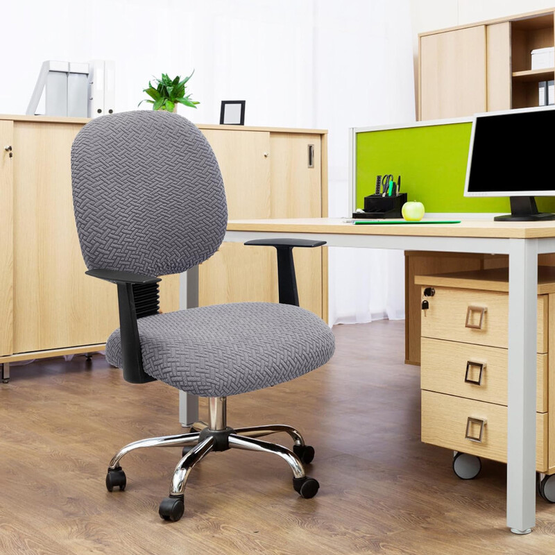 Jacquard Stretch biroja krēsla pārvalks datora krēsla pārvalks Universāls rotējošs biroja krēsla pārvalka aizsargs
