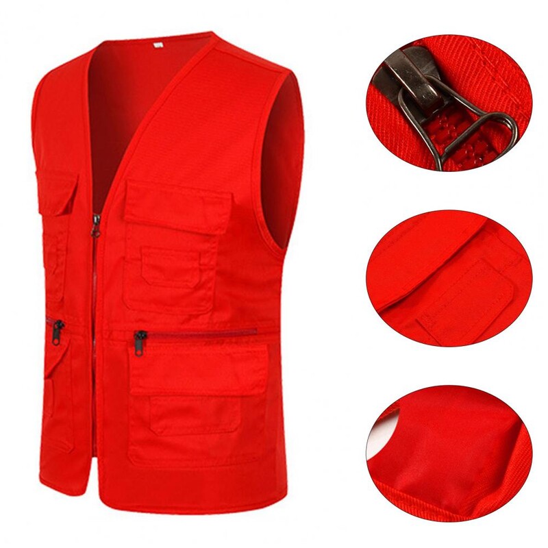 Mitme taskuga trendikas vaba aja veetmine õues. Vest, lukuga, deformatsioonivastane kalapüügiks