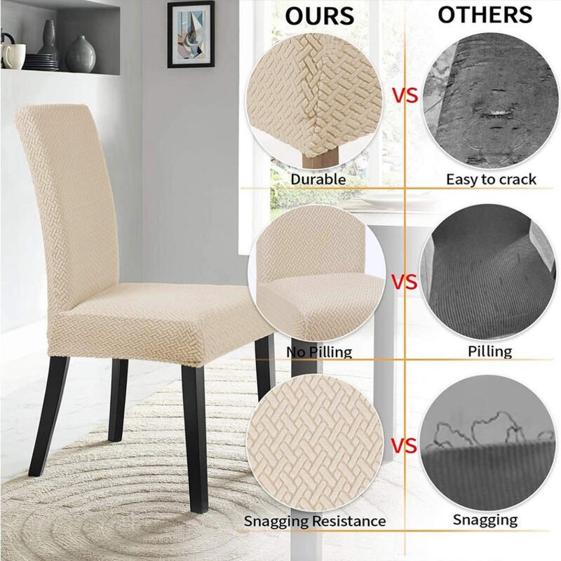 Huse pentru scaune jacquard groase, model în formă de T, carcasă pentru scaune, elastic, pentru scaune de luat masa, pentru birou, restaurant, dimensiune universală