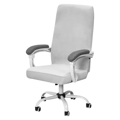 Egyszínű bársony irodai székhuzatok Porálló puha számítógépes fotelvédő magas háttámla üléshuzat tanulóirodához