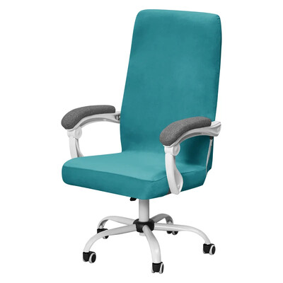 Egyszínű bársony irodai székhuzatok Porálló puha számítógépes fotelvédő magas háttámla üléshuzat tanulóirodához