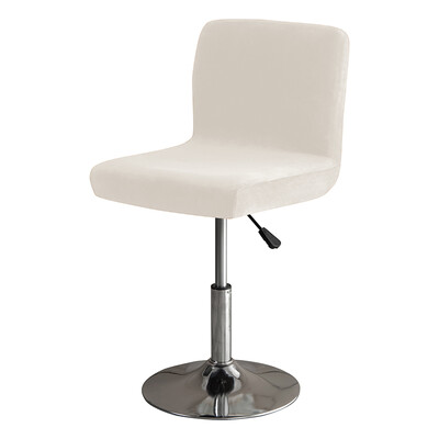 Huse pentru scaun de bar din catifea groasă Huse pentru scaune rotative din pluș de culoare solidă Huse pentru scaune din spandex elastice cu spate jos, albastru