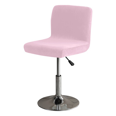 Huse pentru scaun de bar din catifea groasă Huse pentru scaune rotative din pluș de culoare solidă Huse pentru scaune din spandex elastice cu spate jos, albastru