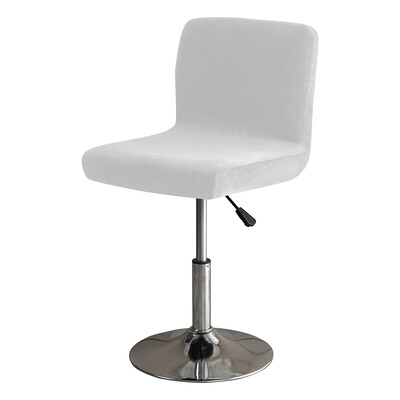 Huse pentru scaun de bar din catifea groasă Huse pentru scaune rotative din pluș de culoare solidă Huse pentru scaune din spandex elastice cu spate jos, albastru