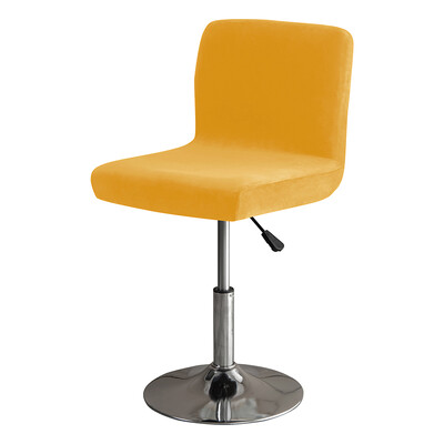 Huse pentru scaun de bar din catifea groasă Huse pentru scaune rotative din pluș de culoare solidă Huse pentru scaune din spandex elastice cu spate jos, albastru