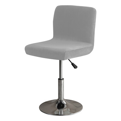 Huse pentru scaun de bar din catifea groasă Huse pentru scaune rotative din pluș de culoare solidă Huse pentru scaune din spandex elastice cu spate jos, albastru