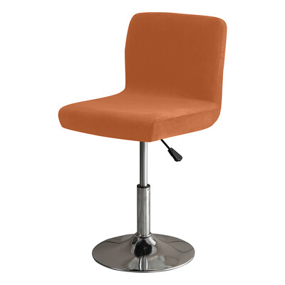 Huse pentru scaun de bar din catifea groasă Huse pentru scaune rotative din pluș de culoare solidă Huse pentru scaune din spandex elastice cu spate jos, albastru