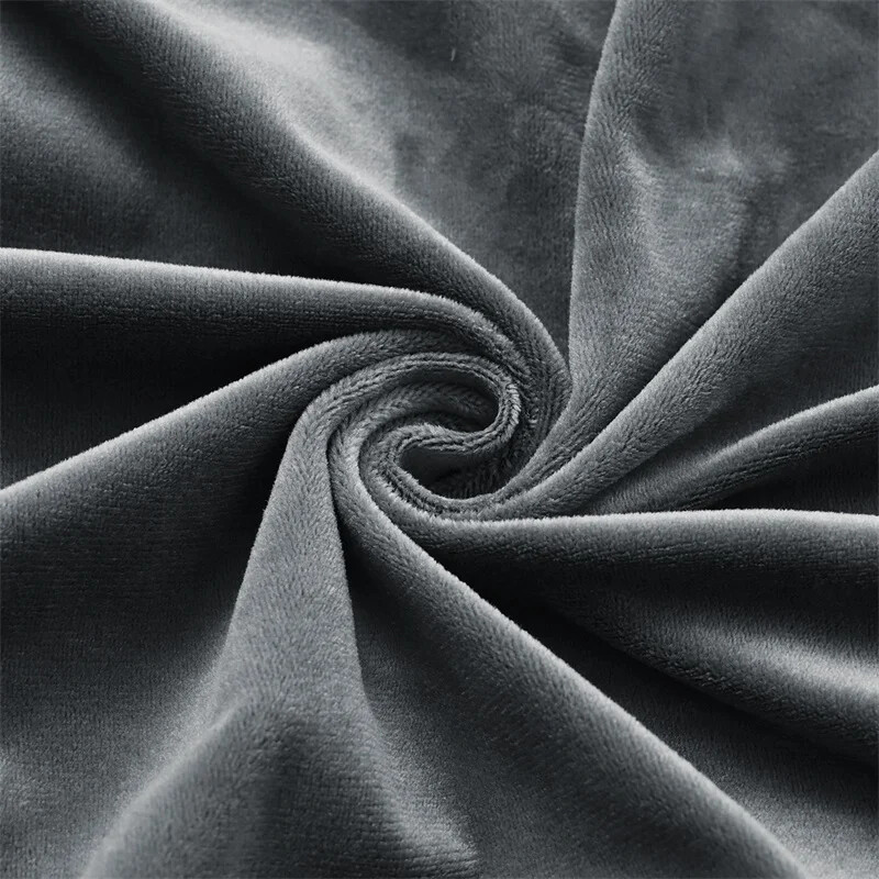 Huse pentru scaun de bar din catifea groasă Huse pentru scaune rotative din pluș de culoare solidă Huse pentru scaune din spandex elastice cu spate jos, albastru