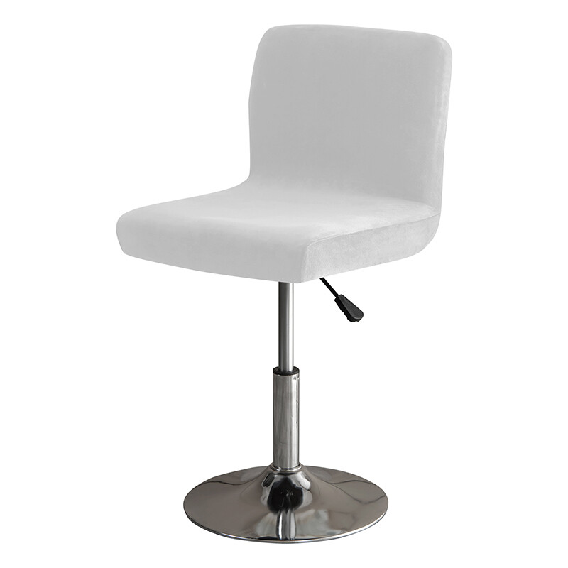 Huse pentru scaun de bar din catifea groasă Huse pentru scaune rotative din pluș de culoare solidă Huse pentru scaune din spandex elastice cu spate jos, albastru