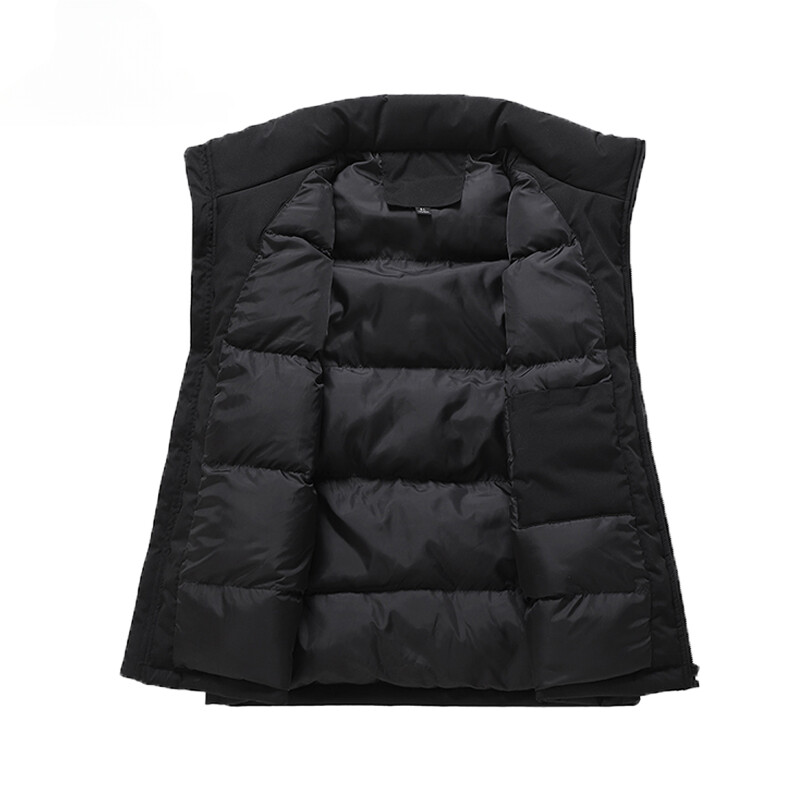 2024 új férfi téli ujjatlan, meleg álló gallér mellény Férfi őszi színben passzoló kültéri szélálló, alkalmi divat mellény Férfi kabát