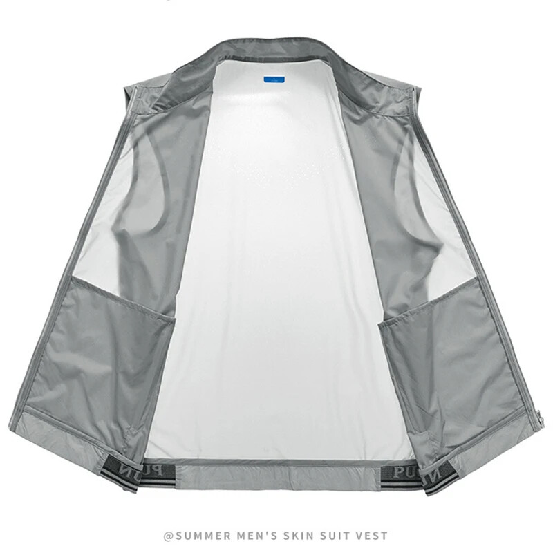 5XL Vasaras Jauna īpaši plāna veste vīriešiem āra rāvējslēdzēja kabata vienkrāsaina vēsa veste, pārgājieni, makšķerēšana, fotografēšana, brīvā laika veste vīriešiem