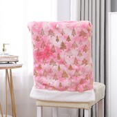 Husă pentru scaune de Crăciun roz, husă pentru scaune din catifea, husă decorativă pentru scaune, decorațiuni pentru festivaluri