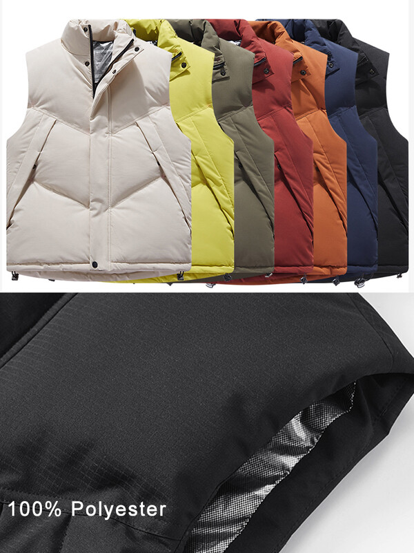 Talvised Meeste vestid Korea moekas krae puuvillane polsterdatud paks soe varrukateta jope tuulekindlad termilised mantlid