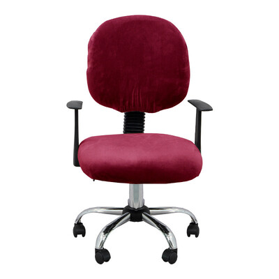 Velvet irodai székhuzat egyszínű, rugalmas jacquard huzatok asztali számítógépes székhez univerzális egyszínű üléshuzat