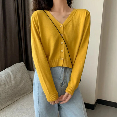 Moteriški megztiniai su trumpomis rankovėmis ilgomis rankovėmis, megztiniai moteriški rudens pavasario megztiniai vienaeiliai megztiniai