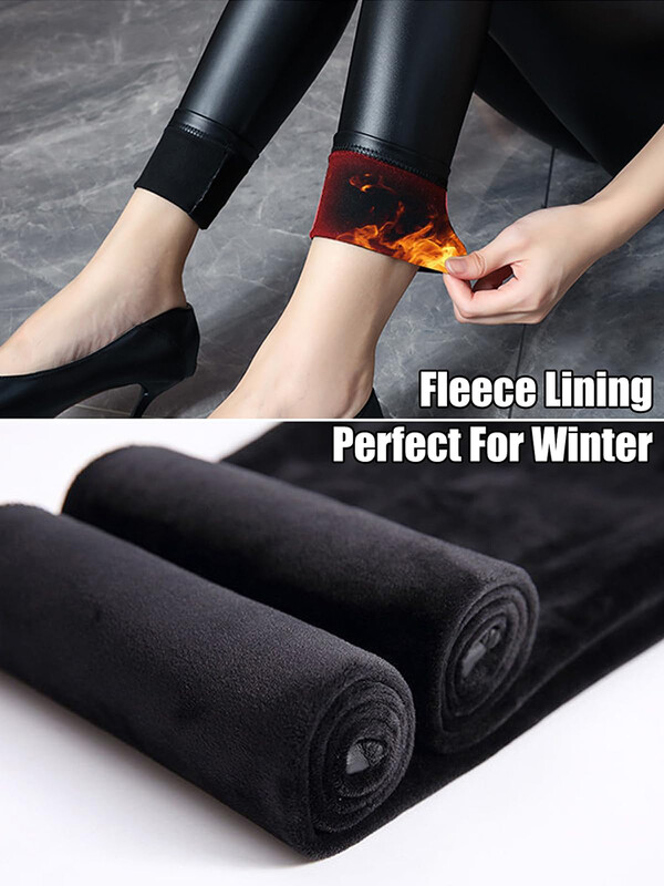 Fényes PU leggings nőknek Rugalmas vékony műbőr nadrág Női ruhák Magas derekú vékony nadrág Push up szexi leggins Új