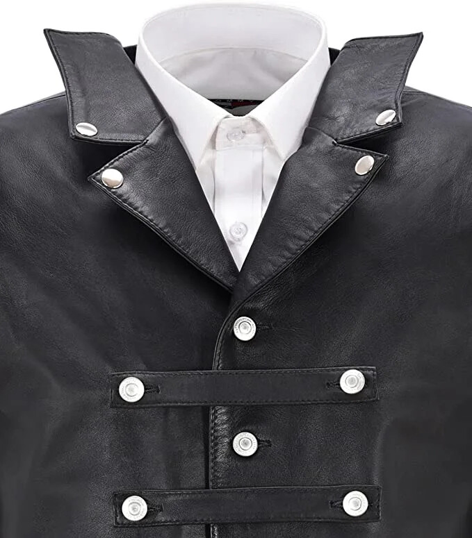 Vīriešu vintage ādas veste vienrinda bez piedurknēm top punk viduslaiku bruņinieka veste riteņbraukšanas veste hip hop veste