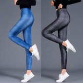 Jambiere de bază Femei Sexy Fată Pantaloni negri elastici Fitness Disco Leggings Moda Vară Solid Femme Pantalon Spandex Legging