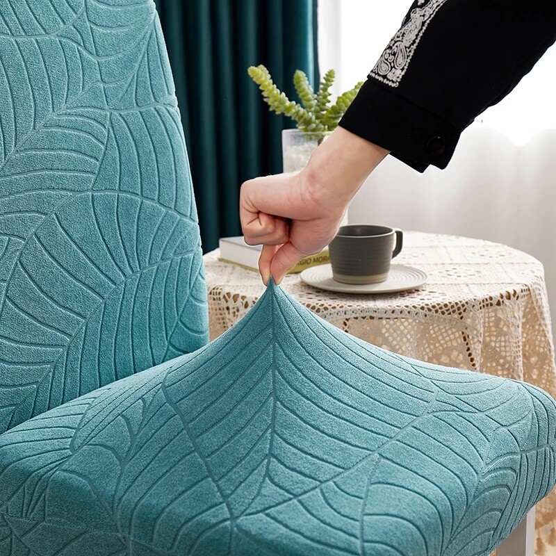 1 buc. Husă de scaun elastică jacquard, impermeabilă, anti-murdară, pentru bucătărie, banchet, petrecere de aniversare, mese