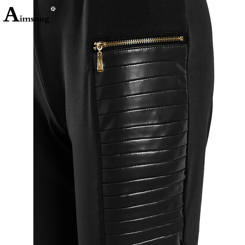 Sieviešu modes PU ādas zīmuļu bikses 2024 — Amerika un Eiropa Seksīgi ar rāvējslēdzēju aiztaisāmi stulpiņi, sieviešu mākslīgās ādas tērpi