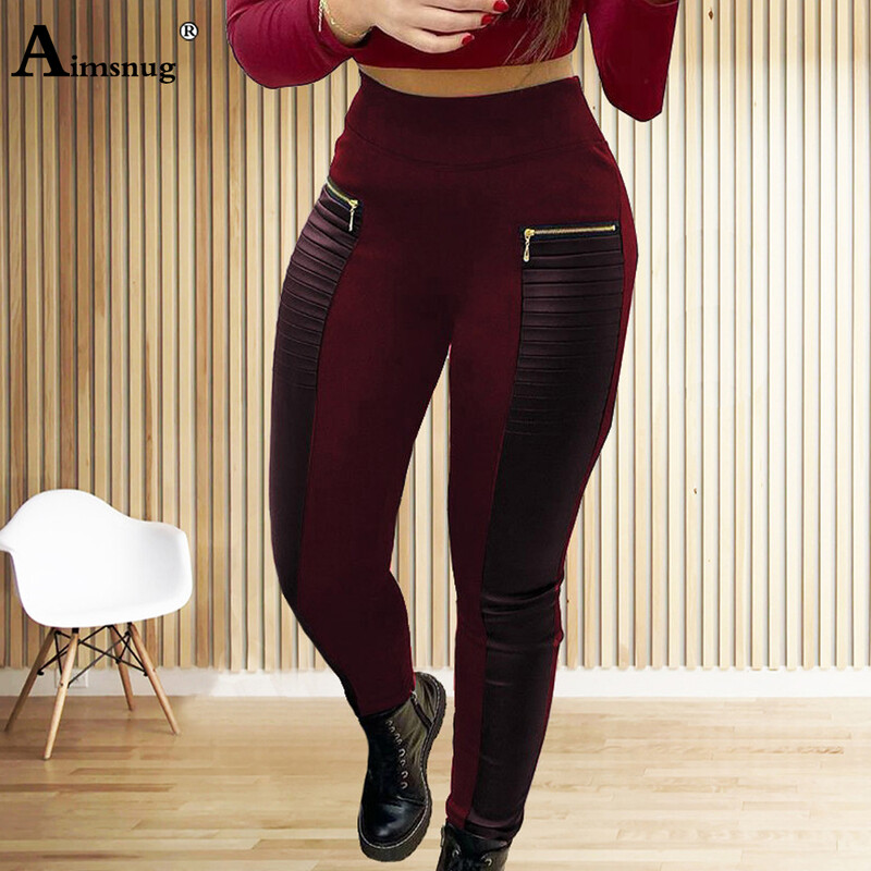 Sieviešu modes PU ādas zīmuļu bikses 2024 — Amerika un Eiropa Seksīgi ar rāvējslēdzēju aiztaisāmi stulpiņi, sieviešu mākslīgās ādas tērpi