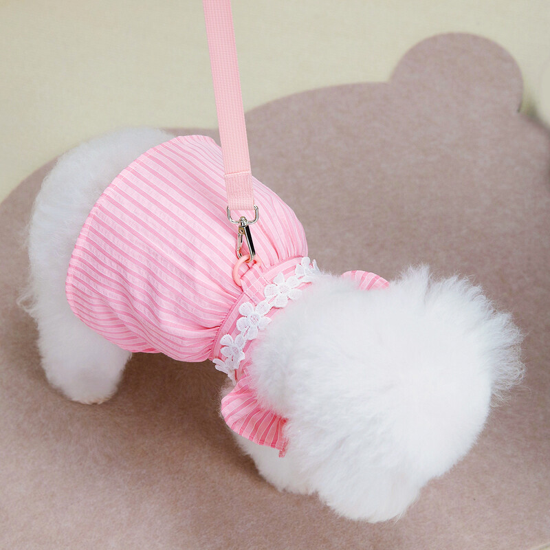 Vasaros princesės naminių gyvūnėlių dryžuota suknelė šunims Mažiems mažiems šuniukams Gyvūnų katės vestuvių vakarėliui Sijonas drabužiai čihuahua jorkams