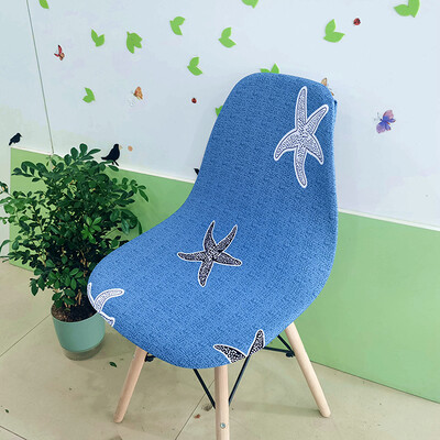 Nyomtatott Shell székhuzat Stretch Olcsó, rövid támlás székhuzatok étkezőhöz Üléshuzatok Otthoni Bár Hotel Party Banketthez