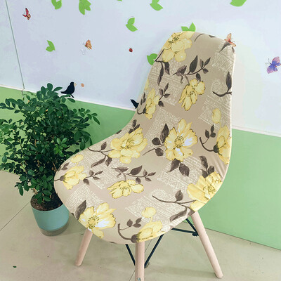 Nyomtatott Shell székhuzat Stretch Olcsó, rövid támlás székhuzatok étkezőhöz Üléshuzatok Otthoni Bár Hotel Party Banketthez