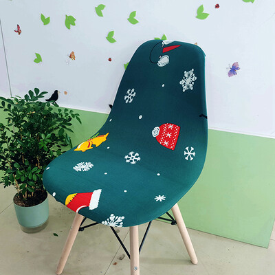 Nyomtatott Shell székhuzat Stretch Olcsó, rövid támlás székhuzatok étkezőhöz Üléshuzatok Otthoni Bár Hotel Party Banketthez