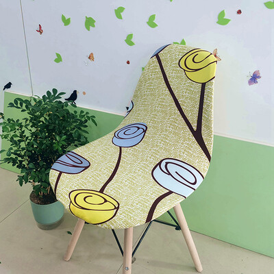 Nyomtatott Shell székhuzat Stretch Olcsó, rövid támlás székhuzatok étkezőhöz Üléshuzatok Otthoni Bár Hotel Party Banketthez