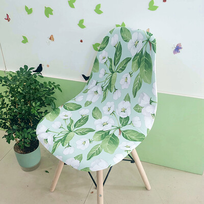 Nyomtatott Shell székhuzat Stretch Olcsó, rövid támlás székhuzatok étkezőhöz Üléshuzatok Otthoni Bár Hotel Party Banketthez