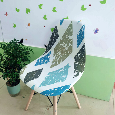 Nyomtatott Shell székhuzat Stretch Olcsó, rövid támlás székhuzatok étkezőhöz Üléshuzatok Otthoni Bár Hotel Party Banketthez