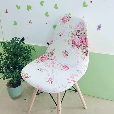 Nyomtatott Shell székhuzat Stretch Olcsó, rövid támlás székhuzatok étkezőhöz Üléshuzatok Otthoni Bár Hotel Party Banketthez