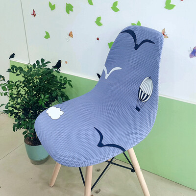 Nyomtatott Shell székhuzat Stretch Olcsó, rövid támlás székhuzatok étkezőhöz Üléshuzatok Otthoni Bár Hotel Party Banketthez