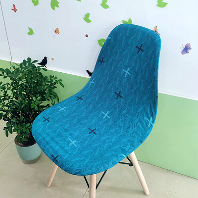 Nyomtatott Shell székhuzat Stretch Olcsó, rövid támlás székhuzatok étkezőhöz Üléshuzatok Otthoni Bár Hotel Party Banketthez