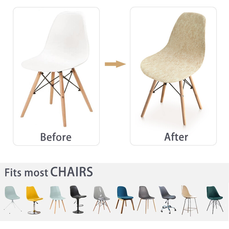 Nyomtatott Shell székhuzat Stretch Olcsó, rövid támlás székhuzatok étkezőhöz Üléshuzatok Otthoni Bár Hotel Party Banketthez