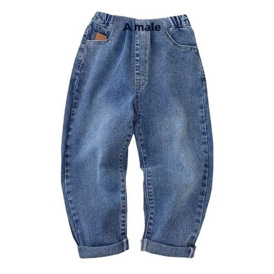 Gyermek tavaszi őszi farmernadrág 2024 új stílusú fiú nadrág Stílusos közepes és nagy gyerekek koreai változata Blast utcai nadrág