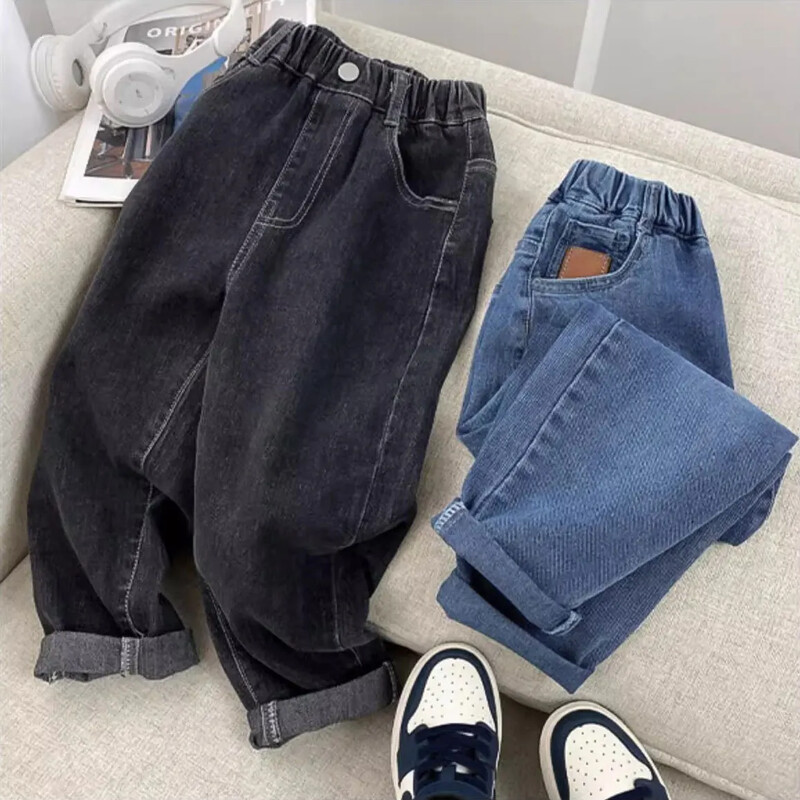 Gyermek tavaszi őszi farmernadrág 2024 új stílusú fiú nadrág Stílusos közepes és nagy gyerekek koreai változata Blast utcai nadrág