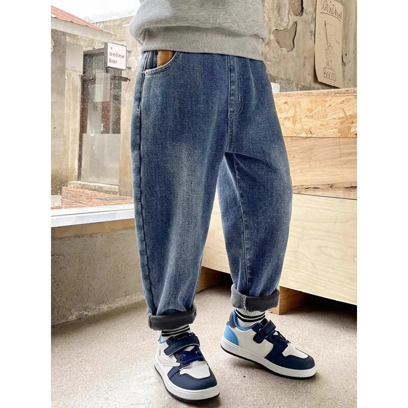 Gyermek tavaszi őszi farmernadrág 2024 új stílusú fiú nadrág Stílusos közepes és nagy gyerekek koreai változata Blast utcai nadrág