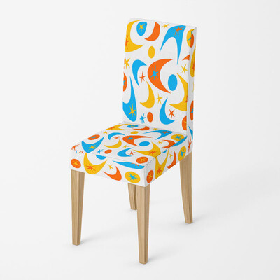 1 db geometrikus étkezőszékhuzat Spandex elasztikus székhuzat tok, rugalmas üléshuzat otthoni szállodai bankett nappaliba