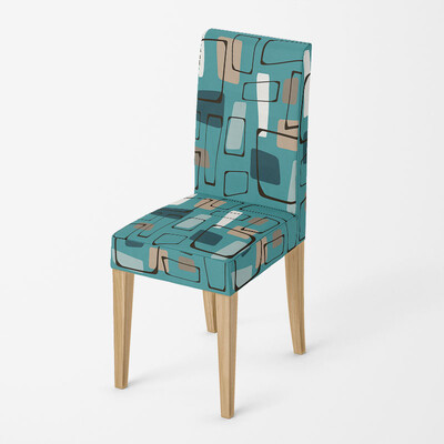 1 db geometrikus étkezőszékhuzat Spandex elasztikus székhuzat tok, rugalmas üléshuzat otthoni szállodai bankett nappaliba