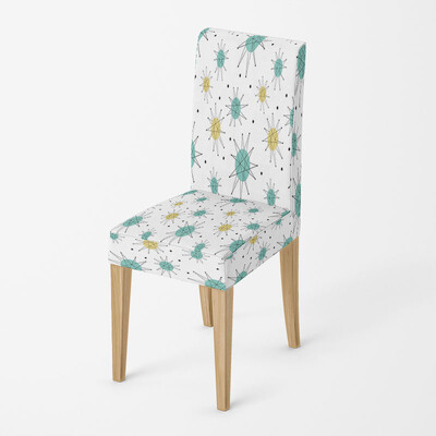 1 db geometrikus étkezőszékhuzat Spandex elasztikus székhuzat tok, rugalmas üléshuzat otthoni szállodai bankett nappaliba